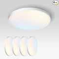 ASD LED 12" Round Flush Mount Ceiling Light Fixture, Low Profile Surface Lighting | 5CCT, Dimmable, Ultra-Thin, ETL Listed | 24W 1900LM 2700-6000K 120V | Kitchen, Bedroom, Hallway Lamp | White, 4 Pack