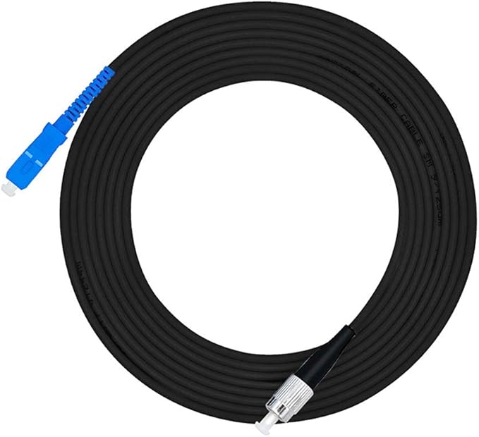 Jeirdus 40M SC to FC Outdoor Armored Simplex 9/125 SM Fiber Optic Cable Jumper Optical Patch Cord Singlemode 40Meters 130ft SC-FC