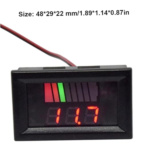 Battery Charge Level Indicator Universal Car Battery Capacity Meter Tester Checker 12V-60V Red Car Tester Motorcycle Checker Capacity Meter