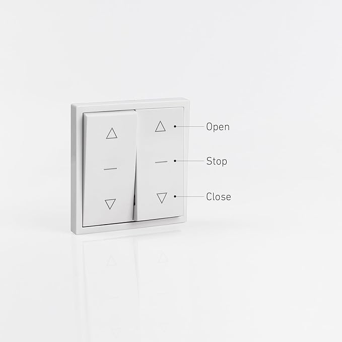 4-Wire Motorized Shade Switch, Wall Mount Controller for Tubular Motor, Roller Shutter, Awning, Electric Blinds & Garage Door, Up/Stop/Down Control
