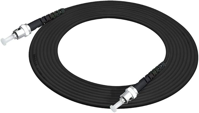 Jeirdus 200M ST to ST Outdoor Armored Simplex 9/125 SM Fiber Optic Cable Jumper Optical Patch Cord Singlemode 200Meters 656ft ST-ST