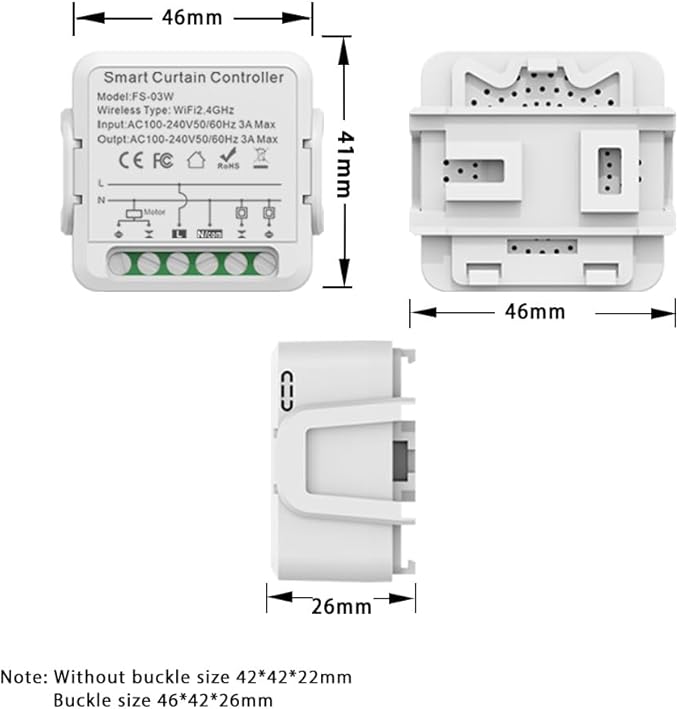 FTVOGUE Smart Curtain Controller Zigbee Switch, Voice Control, Timer, Shared Devices, Smart Relay Switch, for Home Hotel Apartment Office, with Smart Timing Function (4Pcs)