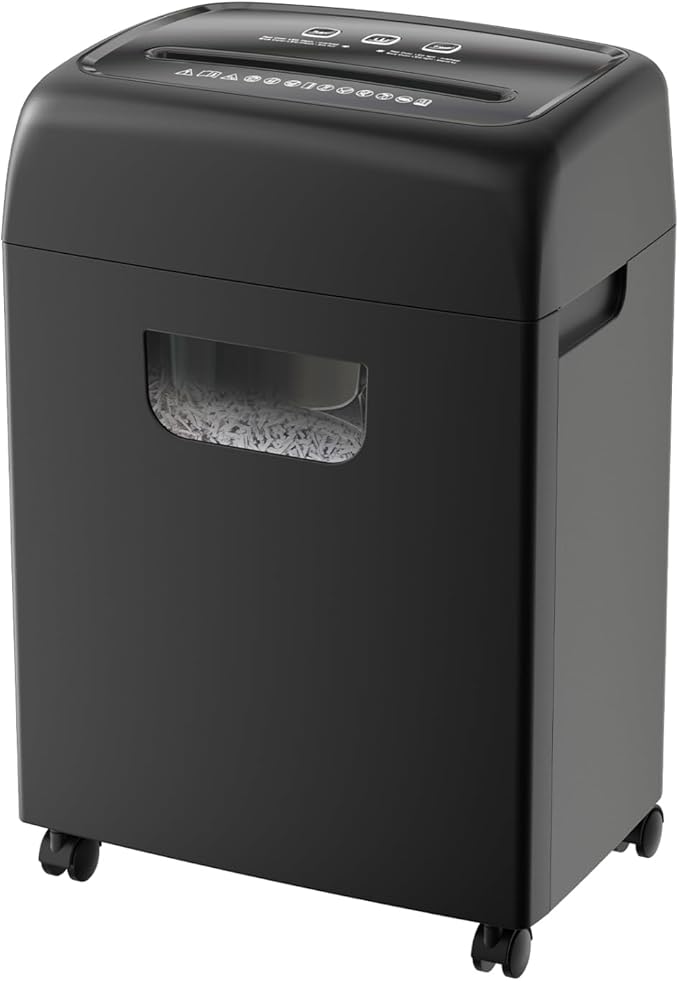 Paper Shredder,18-Sheet High Security Level P-4 Heavy Duty Paper/Card Shredder for Home Office Black Ultra-Quiet Use Essential