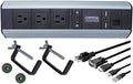 Electriduct Power and Data Center Edge Mount Tabletop - 3 Power Outlets, 1 CAT6 RJ45, 1 VGA, 1 HDMI, 2 USB Passthrough