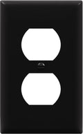 ENERLITES Duplex Receptacle Outlet Wall Plate, Size 1-Gang 4.50" x 2.76", Unbreakable Polycarbonate Thermoplastic, 8821-BK, Black