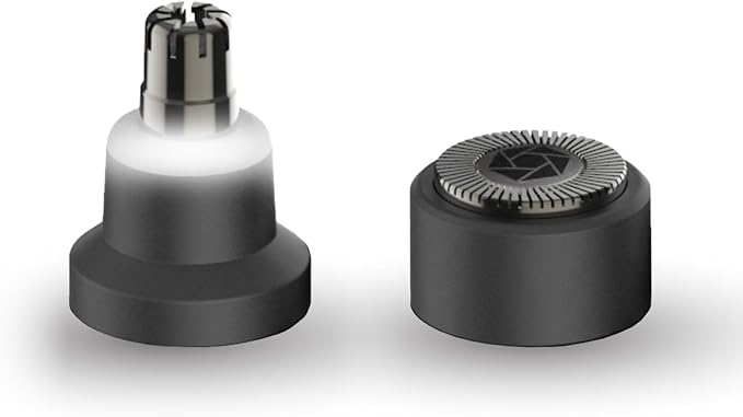 Microtouch Titanium Edge Ear & Nose Trimmer – Dual Rotary Blade Heads with Light (Replacement Head)