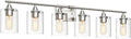 XPEHK 6-Light Bathroom Lighting Fixtures Over Mirror,Brushed Nickel Light Fixture Bathroom,Vanity Light with Clear Glass Shade,Modern Wall Lights for Mirror Bedroom Living Hallway