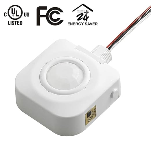ECOELER High-Bay Occupancy Sensor Switch, 360° Passive Infrared PIR Ceiling Sensor, 120-277VAC, Neutral Wire Required, Automatic Commercial/Residential Lighting Solution, UL Listed, 10 Pack