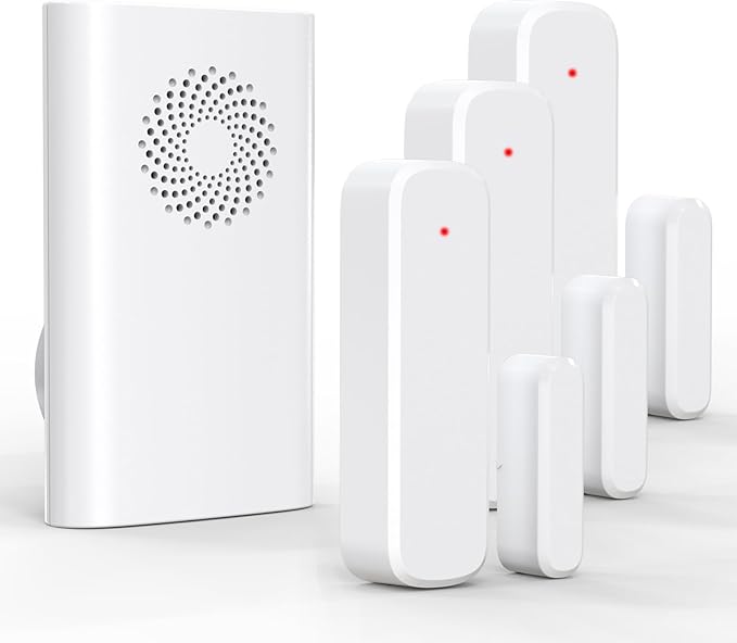 Door Chime, Wireless Door Open Sensor Alarm When Entry Business/Office/Store (500ft Range 51 Ringer Adjustable Volume) Home Alert Bell for Kid/Toddler Safety, 1 Receiver+3 Sensors