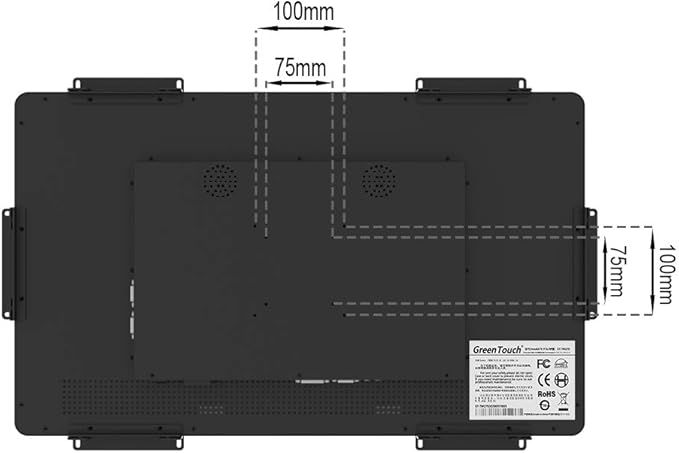 GreenTouch 27 inch 10 Points PCAP Open Frame Touch Screen LCD Display Monitors HDMI+VGA+DVI 1920x1080 Black