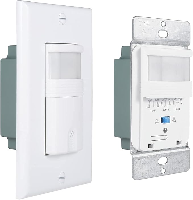EverElectrix 10 Pack Motion Sensor Light Switch, Neutral Wire Required, Single Pole Only (Not 3-Way), Indoor in-Wall Occupancy Sensor with Wall Plate, Adjustable Timer, Title 24, UL Certified, White
