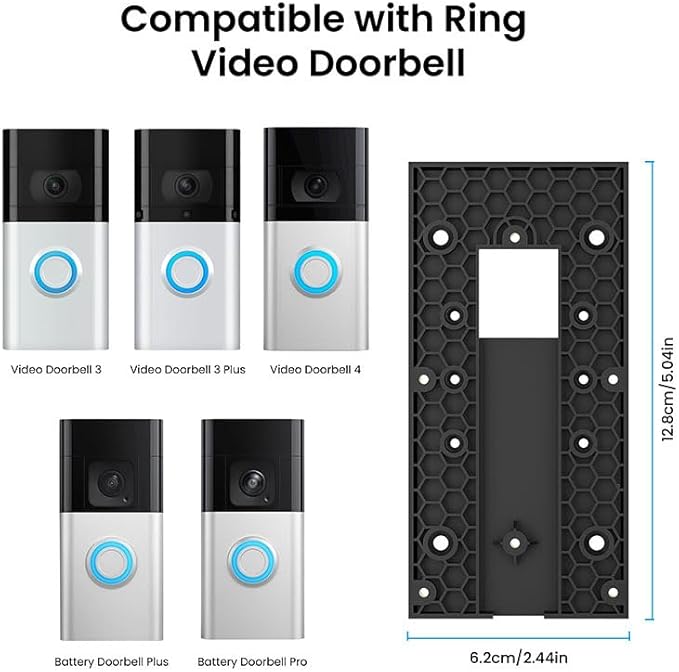 No-Drill Adhesive Mount for Ring Video Doorbell, Doorbell Bracket for Home Apartments Office (for Ring Video Doorbell 4, Battery Doorbell Plus/Pro)