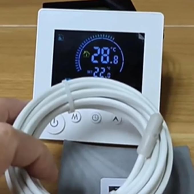 Sumsoctober Smart WiFi Floor Heating Thermostat for Tuya Programmable Energy Saving Controller with Child Lock and Weather Updates(3A)