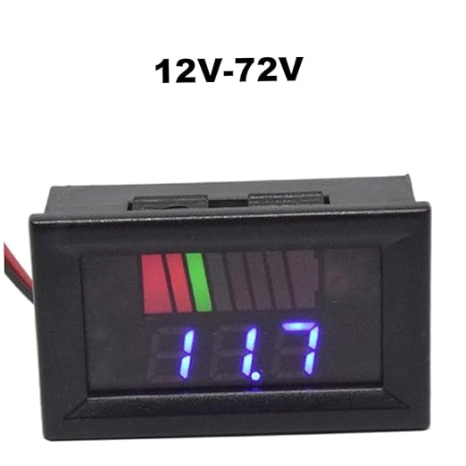 Battery Charge Level Indicator Car Battery Capacity Meter Tester Checker 12V-72V Blue Motorcycle Checker Auto Tester Fuel Gauge Indicator