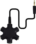Onelinkmore Headphone Splitter - 5-Jack 3.5mm Audio Stereo Adapter for Headsets, Earbuds, Earphones - 1 Male to 4 Female With Stereo Cable