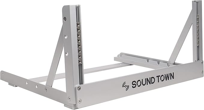 Sound Town 4U Aluminum 2-Post Desktop Open-Frame Rack, Angle Adjustable, for Audio/Video, Network Switches, Routers, Patch Panels (2PF-4A)