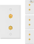 VCE UL-Listed Speaker Wall Plate Gold-Plated, 2-Port Keystone Wall Plate with Banana Jack Binding Post Keystone Jack Insert, 4 Pack