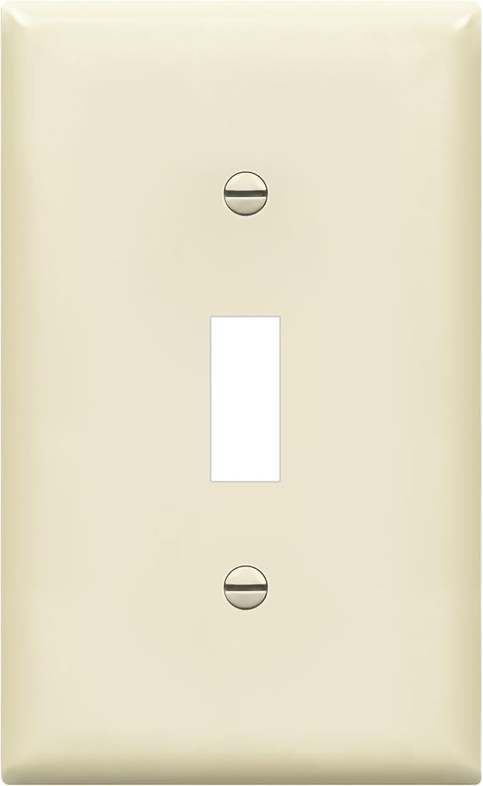 ENERLITES Toggle Switch Wall Plate, Gloss Finish, Size 1-Gang 4.50" x 2.76", Unbreakable Polycarbonate Thermoplastic, 8811-LA, Light Almond, Standard