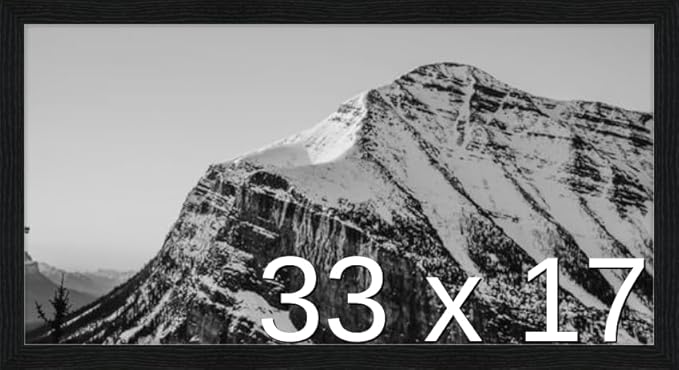 Frame It Easy 33 x 17 Black Grain Wood Frame (Derby)