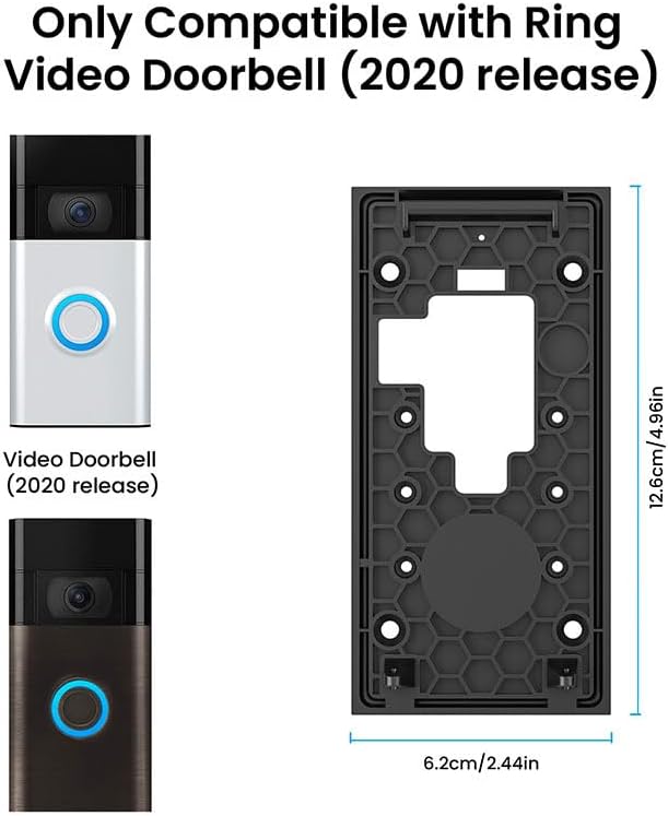 No-Drill Adhesive Mount for Ring Video Doorbell, Doorbell Bracket for Home Apartments Office ( for Ring Video Doorbell (2nd Generation - 2020 Release))