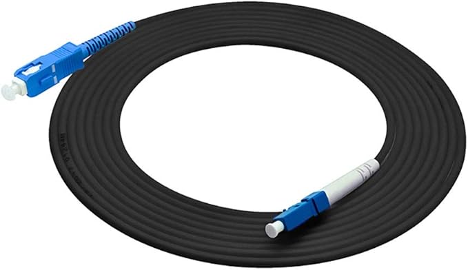 Jeirdus 20M LC to SC Outdoor Armored Simplex 9/125 SM Fiber Optic Cable Jumper Optical Patch Cord Singlemode 20Meters 65ft LC-SC