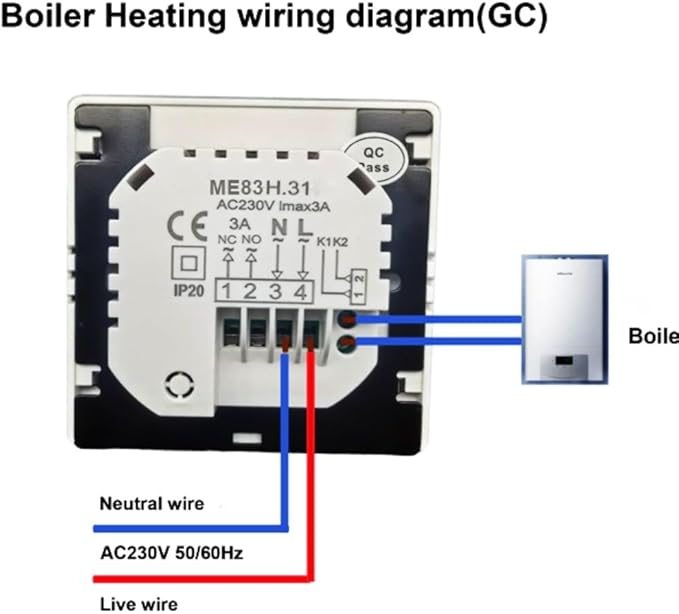 Wired Digital Room Thermostat With LCD Display Temperature Controller Programmable 5+2, 6+1, 7 Day Modes Boiler Temperature Controller Lock And Anti Freeze Features