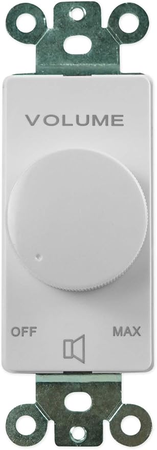 Rockville VOL7035 35W 70V Wall Volume Control, 1-Gang, White, Easy Install, Dust-Protected, Excellent Frequency Response, for Commercial Audio Systems