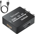 Setuact HDMI to AV Converter, HDMI to RCA Converter, Supports PAL/NTSC for Apple TV, Roku, Fire Stick, Blu-ray, DVD Player, Older TV, Projector, (Single)