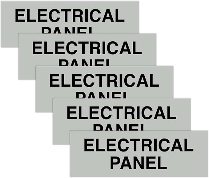 All Quality Basic Electrical Panel Sign - Fire Regulation Safety Compliance Sign - Lt Gray - Large (5 Pack)