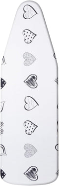 Yizunnu Ironing Board Cover and Pad,19x55 inch Extra Large and Thick Padding,Stain Resistant Heat Resistant Cotton Padding,Elastic Edge and Hook and Loop Adjustable Fastener(Heart)