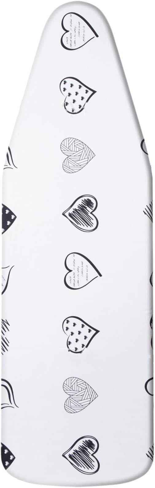 Yizunnu Ironing Board Cover and Pad,19x55 inch Extra Large and Thick Padding,Stain Resistant Heat Resistant Cotton Padding,Elastic Edge and Hook and Loop Adjustable Fastener(Heart)