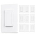 ELEGRP Dimmer Switch, Digital Dimmer Light Switch for LED Lights 150W, INC/HAL 450W, Single Pole LED Dimmer Switch, Needs Neutral Wire, Wall Plate Included, UL Listed, 10 Pack, Matte White