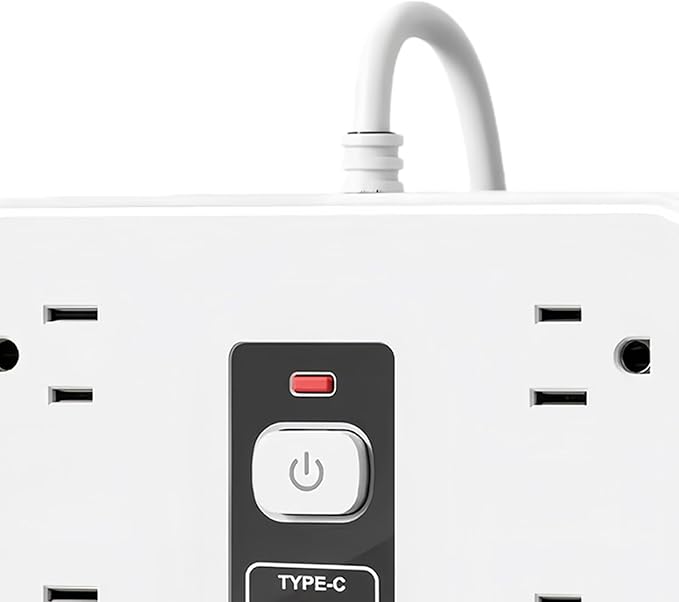 Multi-Outlet Electrical Strip - 16-AC Socket Extension, 50cm Desk Home Dorm Wall with, Safety Surge Protector with Cord, Smart Outlet Strip for TV Phone Refrigerator Kitchen Living Room