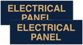 All Quality Basic Electrical Panel Sign - Fire Regulation Safety Compliance Sign - Blue/Gold - Large (2 Pack)