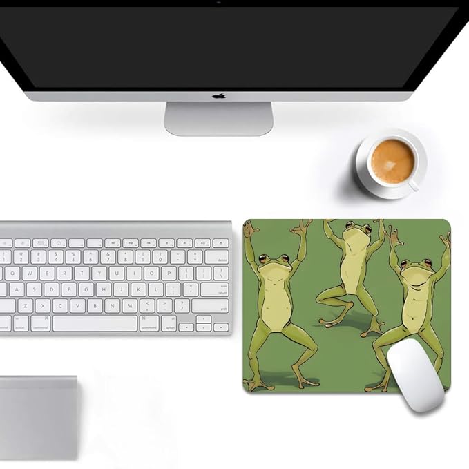 Three Dancing Frogs Square Mouse pad, Texture, Waterproof, Anti Slip Rubber Base, Computer Mouse pad, Laptop Mouse pad