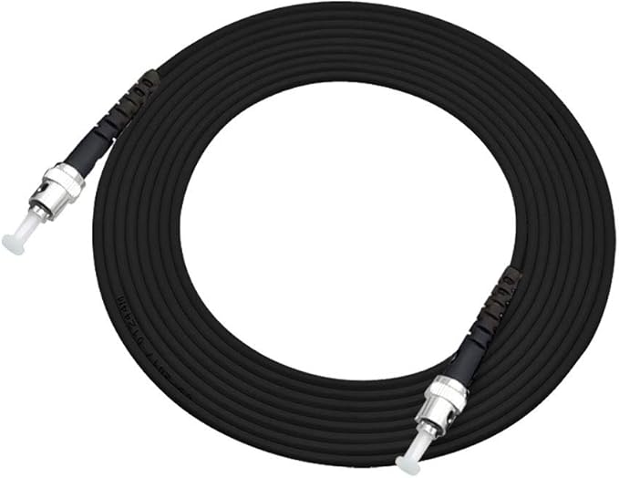 Jeirdus 25M ST to ST Outdoor Armored Simplex 9/125 SM Fiber Optic Cable Jumper Optical Patch Cord Singlemode 25Meters 80ft ST-ST