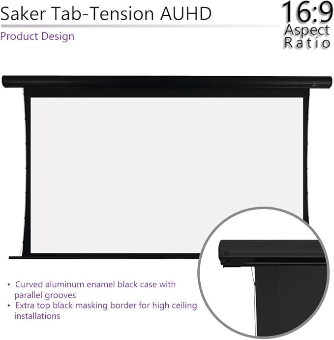 Elite Screens Saker Tab-Tension AcousticProUHD RC1 Kit, Acoustically Sound Transparent Projector Screen, SKT110UH2-E24-AUHD