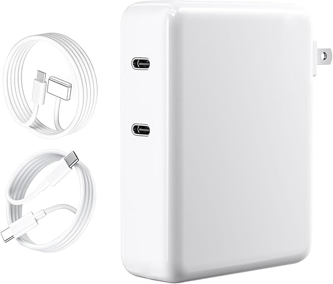 Mac Book Pro Charger - 280W, 2-Ports 140W USB C Fast Laptop Charger, Compatible with Mac Book Pro/Air 16 15 14 13 inch, M1 M2 M3 M4 Series and All USB C Device, with 6.6FT Type C & Magnetic 3 Cable