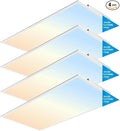 2x4 FT LED Light Flat Panel, 40-72W, 5 CCT 3K | 3.5k | 4K | 5K | 6.5K, Dimmable Recessed Drop Ceiling Lights, 3750/5000/6250/7500/9000 Lumens, Lay in Fixture for Office, 120-277V, UL DLC (4 Pack)