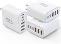 3 Pack 65W GaN Type C Wall Charger Block,6-Port Fast Charging Block,PD USB C Plug Adapter+QC Plug Compatible with Apple iPhone 17/17 Air/16E/16Pro Max/16Plus/16/15/14/13/12/11/XS Max,iPad Pro,AirPods
