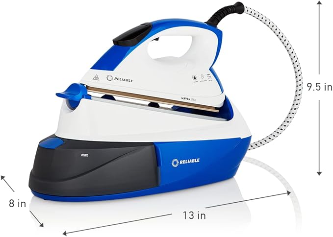 1500W Ironing Station with Ceramic Soleplate, Iron Lock for Easy Carry, 1 Ltr Removable Water Tank and Auto Shut-Off, Digital Display, Continuous Home Steam Iron