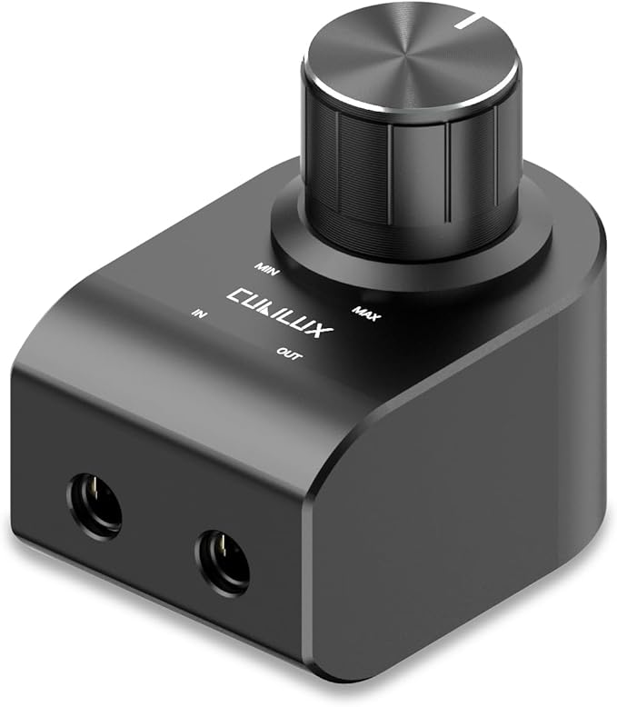 Cubilux 3.5mm Stereo Volume Controller, Headphones Volume Attenuator with Full Aluminum Alloy Case for Interference Isolation, 1/8-Inch Volume Inline Volume Control