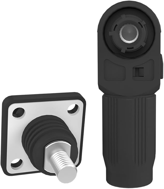 1 Set Battery Energy Storage Connector, Quick Plug Terminal High Current Connectors Right Angle Plug and Socket IP67 Waterproof Power Connector Stud Wiring Method 120A 25mm² (120A, Black)