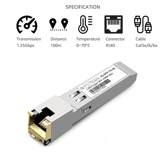 OPSTRAN 1000BASE-T SFP RJ45 Copper Transceiver Module Compatible with Intel E1GSFPT-A 100m Cat5e/6 10 Pack
