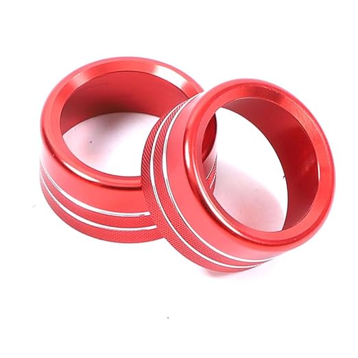 Air Conditioner Switch Control Button Knob Cover Compatible with 2024-2025 Hummer EV Accessories Rear Climate Control Knob Covers, Aluminum Alloy AC Decal Trim Rings Interior 2Pcs (Red)