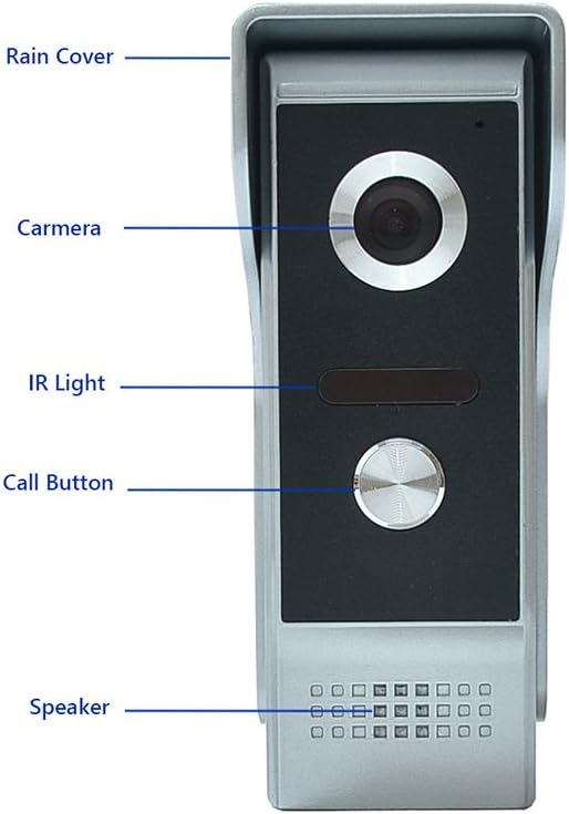 AMOCAM Wired Video Intercom System, 7 Inches Video Doorbell Door Phone System, HD Camera Kits Support Unlock, Monitoring, Dual-Way Intercom for Villa Home Office Apartment