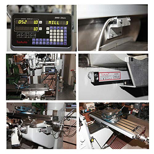 TOAUTO Digital Readout 2 Axis 3 Axis DRO Display Linear Scale 150mm 6" Precision 5um for Bridgeport/Knee Milling Lathe EDM Mill Machine