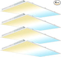 kadision 2x4 LED Flat Panel Light, 60W/50W/40W/30W/25W Adjustable, 5000K/4000K/3500K Selectable, 6600LM Dimmable LED Drop Ceiling Light Fixture, 100-277V ETL-Listed, 4-Pack
