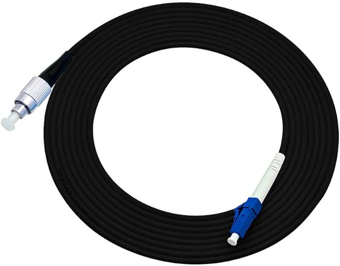 Jeirdus 15M LC to FC Outdoor Armored Simplex 9/125 SM Fiber Optic Cable Jumper Optical Patch Cord Singlemode 15Meters 49ft LC-FC
