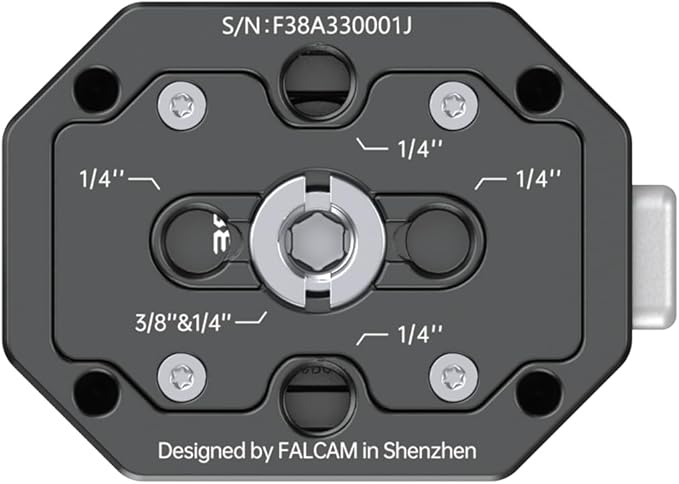FALCAM F38 Quick Release Kit V2, Quick Release System, Base and Plate with 1/4" and 3/8" Screw Thread for Tripod, Monopod, Stabilizer, Slider - F38B3404